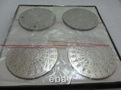 Four Boxed Christofle Gallia Hallmarks Collection Silver Plated Coasters (Mint)