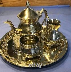 Four piece Indian Silver Plated tea set