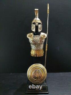 Franklin Mint GREEK SPARTAN 480 B. C. Armour Hand Cast Pewter 24k Gold Accents
