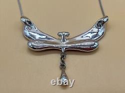 Franz Porcelain GG Santiago rhodium plated & porcelain Dragonfly Pendant. 18