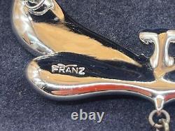 Franz Porcelain GG Santiago rhodium plated & porcelain Dragonfly Pendant. 18