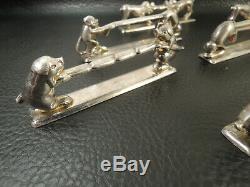 French Art Deco Silver Plated Animal knife rests 6pcs-rare c. 1920s