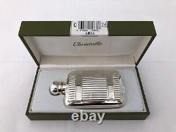 French Christofle Plated Silver Whisky Flask in original Box, model ARIA, new