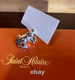 French Silver-Plated Saint Hilaire Paris 6 Frogs Marque Party Card Holder Set