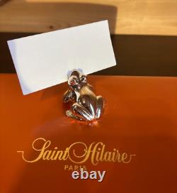 French Silver-Plated Saint Hilaire Paris 6 Frogs Marque Party Card Holder Set