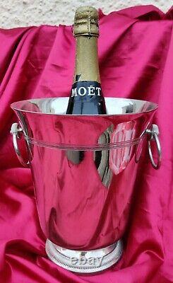 French Vintage Silver Plated On Copper Champagne Wine Ice Bucket Cooler Party