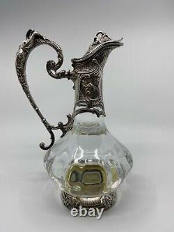 French Water Carafe Crystal Gallery Lorraine Crystal Claret Jug Silver Plated