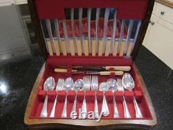 GARRARD & Co Silver Plate OLD ENGLISH 6 Setting Boxed Canteen of Cutlery Set