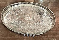 GC&W Silver Plated 4 piece classic design Tea Set+ beautifullEngraved Tray
