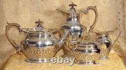 GLORIOUS ELKINGTON SILVER PLATED FOUR PIECE TEA & COFFEE SET c. 1910 af