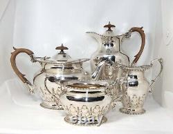 GLORIOUS ELKINGTON SILVER PLATED FOUR PIECE TEA & COFFEE SET c. 1910 af
