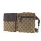 GUCCI Original GG Web Stripe Used Fanny Pack Brown Canvas Vintage Auth #XX338
