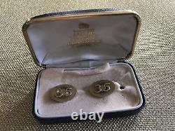 Garrard & Co (London) Gold Plated / Solid Silver'35' Cufflinks In Original Box