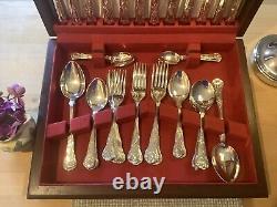 George Butler Kings Design Silver Plate Cutlery Set In Original Box