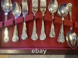 George Butler Kings Design Silver Plate Cutlery Set In Original Box