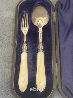 George Unite Silver Fork and Spoon Set In Original Box