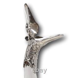 German Antique Art Nouveau Silver Plate Swan Goose Decanter WMF
