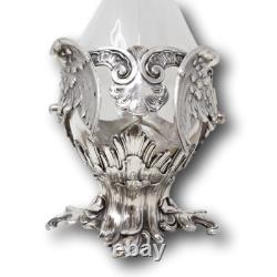 German Antique Art Nouveau Silver Plate Swan Goose Decanter WMF