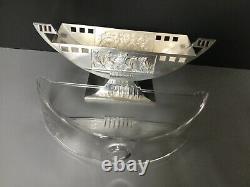 German WMF Art Deco Silver plated centerpiece with original glass insert