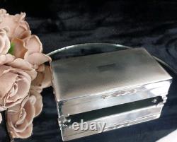 Good Aristocrat Silver Plated Cigarette Box Wood Lined 332g 6x3x2 England 1950s