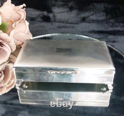Good Aristocrat Silver Plated Cigarette Box Wood Lined 332g 6x3x2 England 1950s