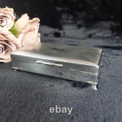 Good Aristocrat Silver Plated Cigarette Box Wood Lined 332g 6x3x2 England 1950s