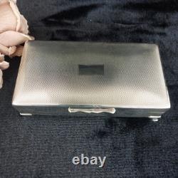 Good Aristocrat Silver Plated Cigarette Box Wood Lined 332g 6x3x2 England 1950s