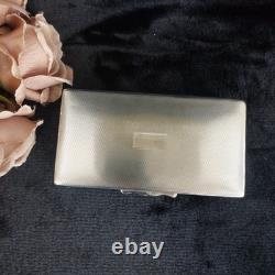 Good Aristocrat Silver Plated Cigarette Box Wood Lined 332g 6x3x2 England 1950s