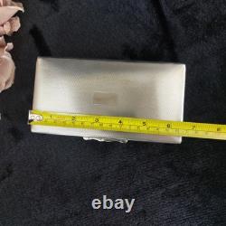 Good Aristocrat Silver Plated Cigarette Box Wood Lined 332g 6x3x2 England 1950s