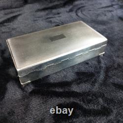 Good Aristocrat Silver Plated Cigarette Box Wood Lined 332g 6x3x2 England 1950s