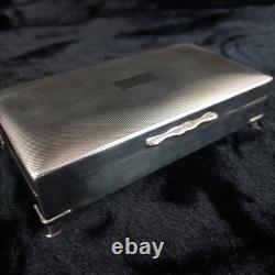 Good Aristocrat Silver Plated Cigarette Box Wood Lined 332g 6x3x2 England 1950s