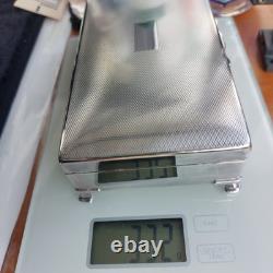 Good Aristocrat Silver Plated Cigarette Box Wood Lined 332g 6x3x2 England 1950s