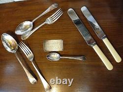 Good Original Complete Old English Cutlery Set Sheffield Silver Plate Oak Box