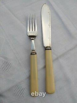 Good Original Complete Old English Cutlery Set Sheffield Silver Plate Oak Box