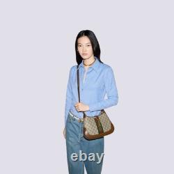 Gucci GG Monogram Logo Leather Trim Jackie 1961 Small Shoulder Bag 636706