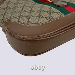 Gucci GG Monogram Logo Leather Trim Jackie 1961 Small Shoulder Bag 636706
