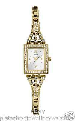 Guess Watch W0430L2 Scarlett. Yellow gold Plated Analog CZ Original New Square