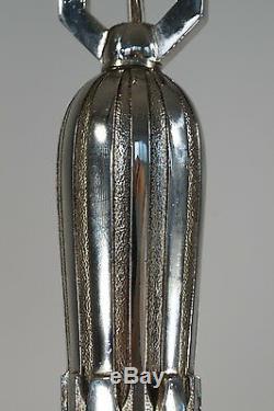 HETTIER & VINCENT 1930 french art deco chandelier in nickel plated bronze