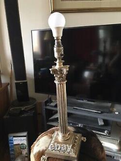 HUGE PRICE CUT Silver plated Edwardian Table Lamp with silk shade