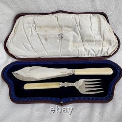 Hallmarked Antique Silver Serving Set, Glasgow 1919, 260g, Original Fitted Case
