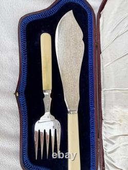 Hallmarked Antique Silver Serving Set, Glasgow 1919, 260g, Original Fitted Case