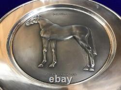 Hallmarked Sterling Silver Dahlia Race Horse Plate John Skeaping London 458g