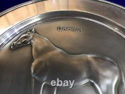 Hallmarked Sterling Silver Dahlia Race Horse Plate John Skeaping London 458g