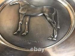 Hallmarked Sterling Silver Dahlia Race Horse Plate John Skeaping London 458g