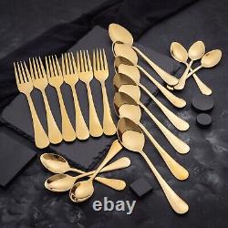 Handmade Cutlery Spoons Set of 22 pieces, Luxury Golden Cutlery Spoons Set of