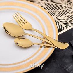 Handmade Cutlery Spoons Set of 22 pieces, Luxury Golden Cutlery Spoons Set of