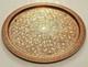 Heavy 2.840kg Islamic Art Handmade Engraved Real Silver Inlaid 45cm Copper Tray