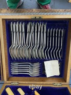 Henry Hobson & Sons Antique Silver Cutlery Set In Original Box