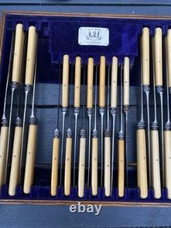 Henry Hobson & Sons Antique Silver Cutlery Set In Original Box