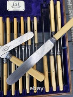 Henry Hobson & Sons Antique Silver Cutlery Set In Original Box